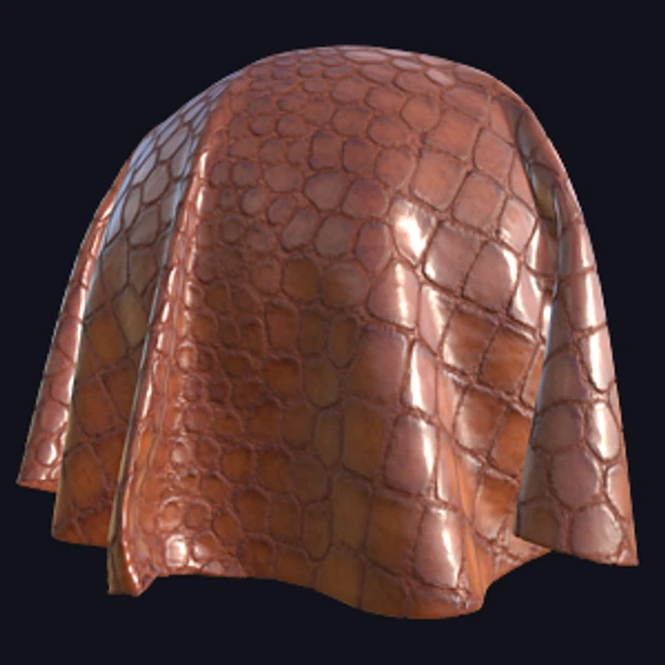 Brown Alligator Leather Fabric (Fabrics 0073) - PBR texture - from Texture Can
