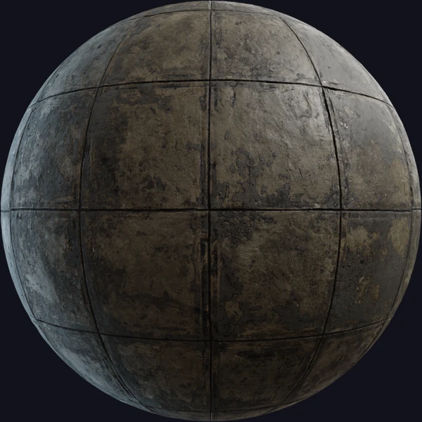 Worn Tile Floor - PBR texture - from Poly Haven