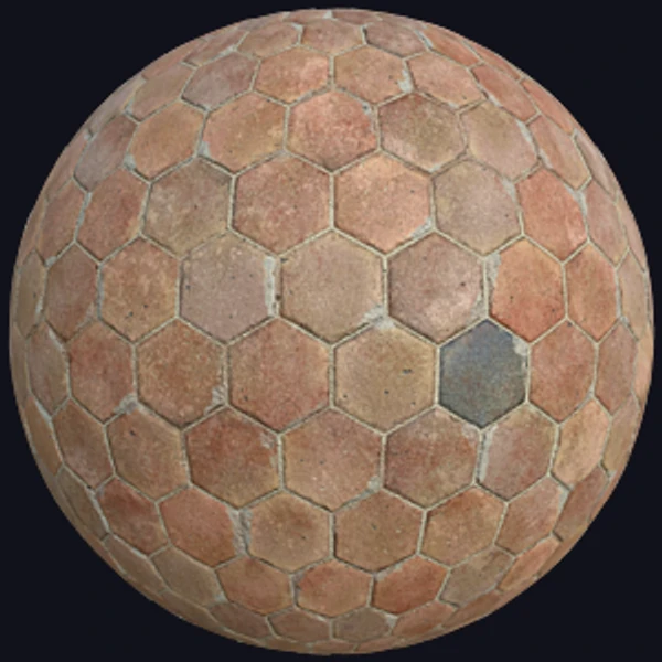 Dusty Hexagonal Orange Terracotta Tiles (Tiles 0098)