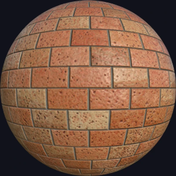 Glossy Red Brick Texture with Pits (Bricks 0001)