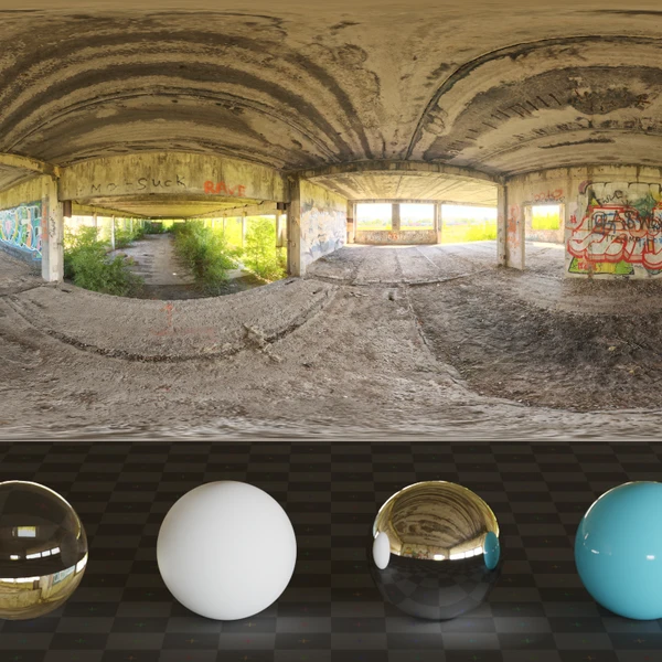 Abandoned Workshop 02 - HDRI map - from Poly Haven