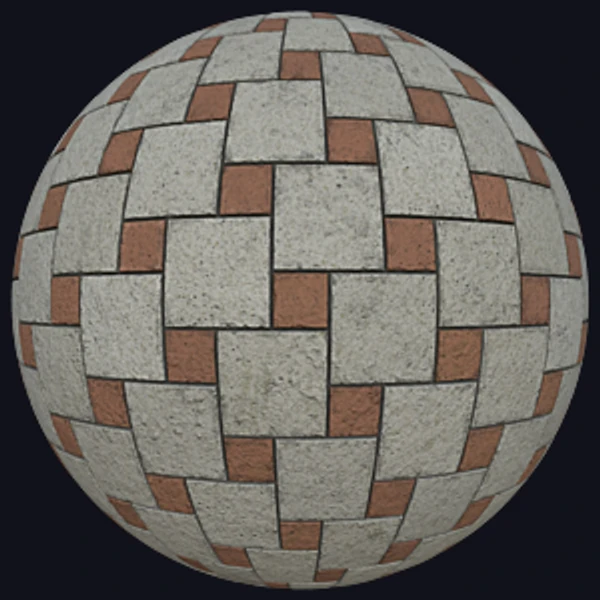 Square Concrete Paving Blocks in Alternating Colours (Tiles 0115)