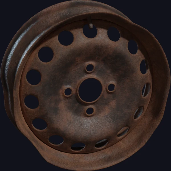 Rusted Wheel Rim 02 - 3D Models - 3D model - from Poly Haven