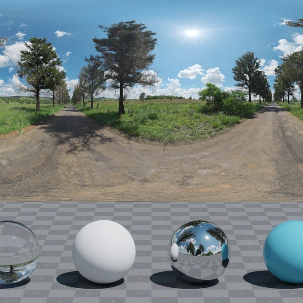 Tree Lined Driveway - HDRI map - from Poly Haven