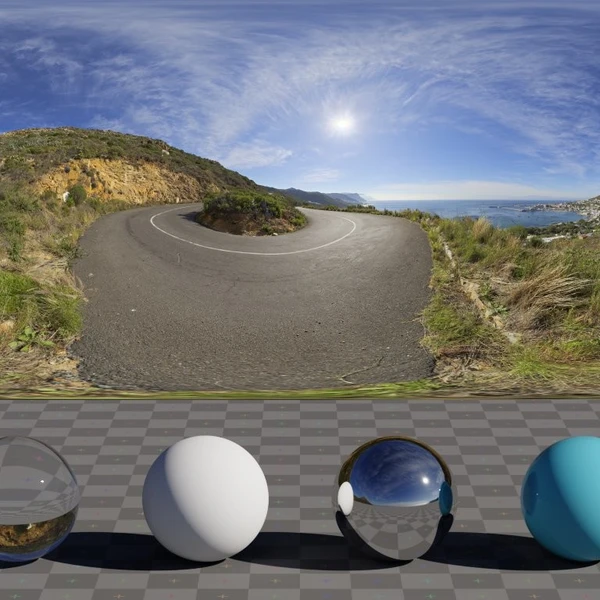 Red Hill Curve - HDRI map - from Poly Haven