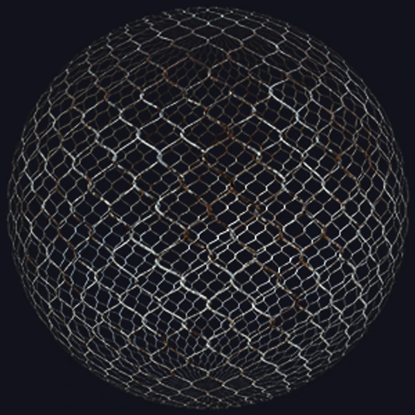 Chain-link Iron Wire Fence Texture Woven in Diamond Shape (Metal 0017)
