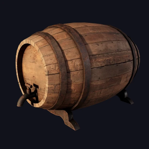 Rustic Wooden Barrel – Free Medieval 3D Model