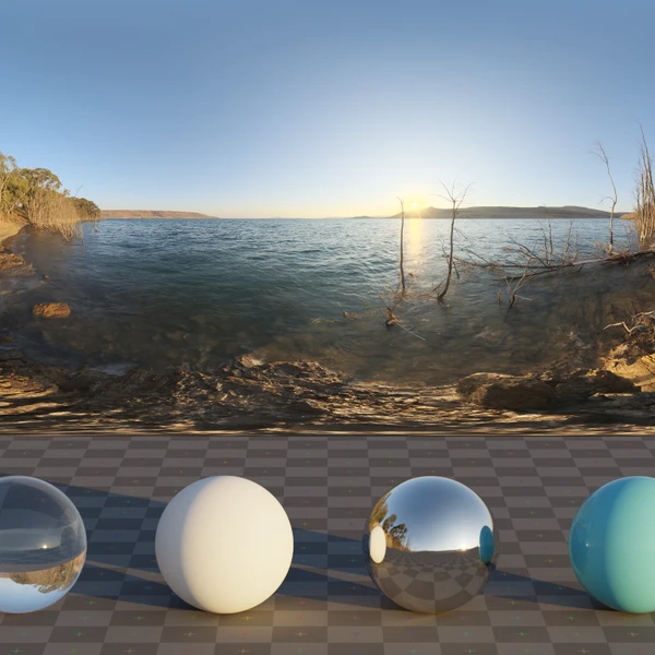Lakeside Sunrise - HDRI map - from Poly Haven