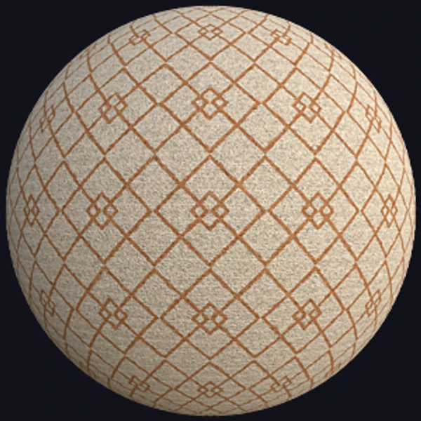 Beige Rug Texture (Carpet) with Orange Diamond Pattern (Fabrics 0077) - PBR texture - from Texture Can