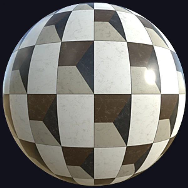 3D Illusion Marble Tiles (Marble 0018) - PBR texture - from Texture Can