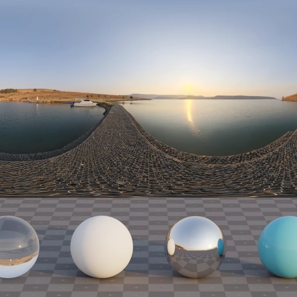 Small Harbour Sunset - HDRI map - from Poly Haven