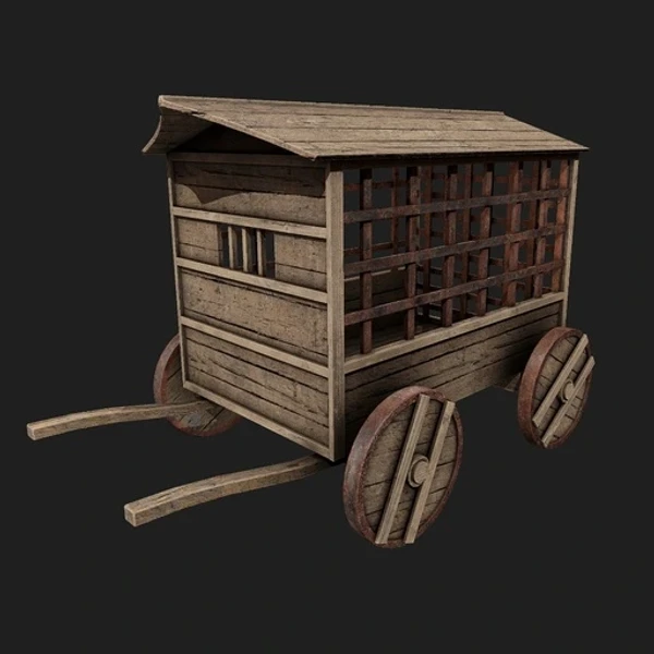 Medieval Wooden Prison Cart