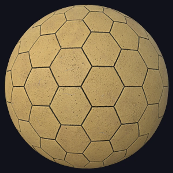 Hexagonal Yellow Paving Tiles (Tiles 0073)
