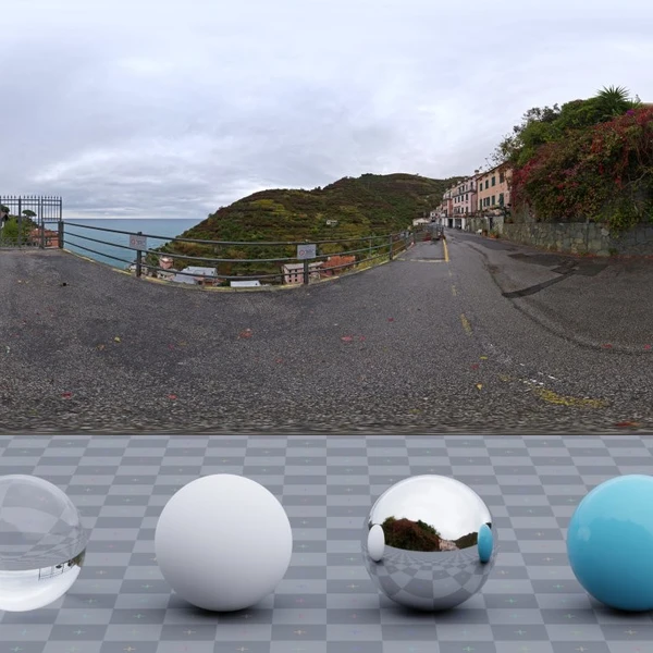 Cloudy Cliffside Road - HDRI map - from Poly Haven
