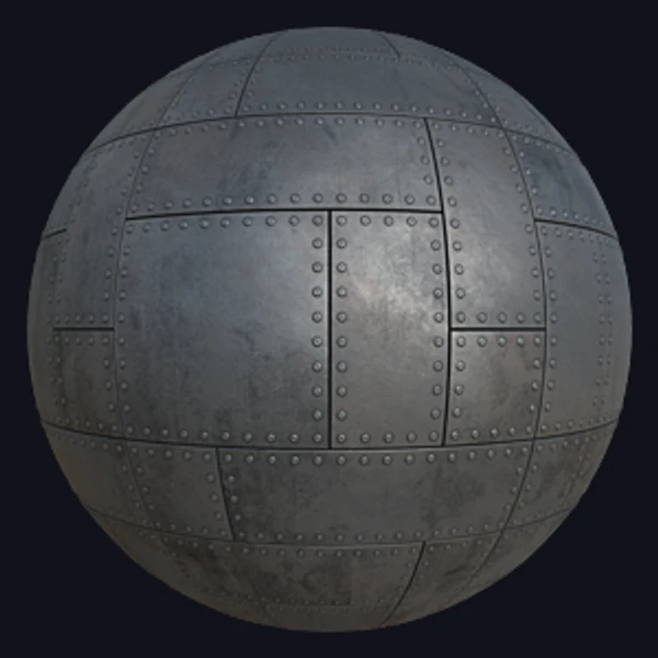 Rusty and Oxidized Metal Plate with Rivets (Metal 0077) - PBR texture - from Texture Can