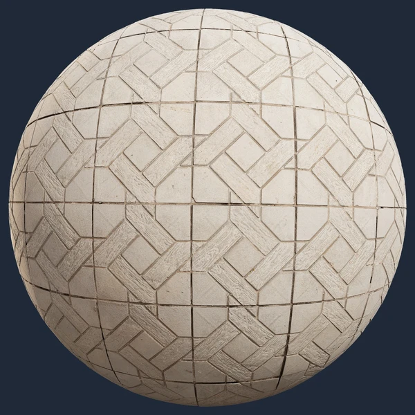Geometric Patterned Stone Tile – Free Floor PBR Texture