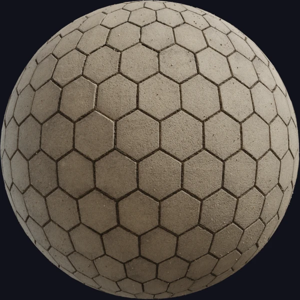 Hexagonal Concrete Paving - wall - PBR texture - from Poly Haven