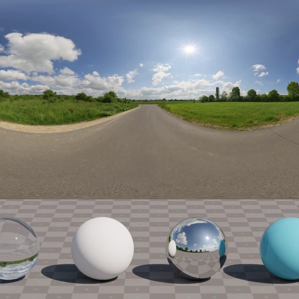 Rural Asphalt Road - HDRI map - from Poly Haven