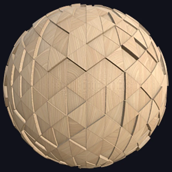 Natural Wood Triangular Blocky Wall (Wood 0052)