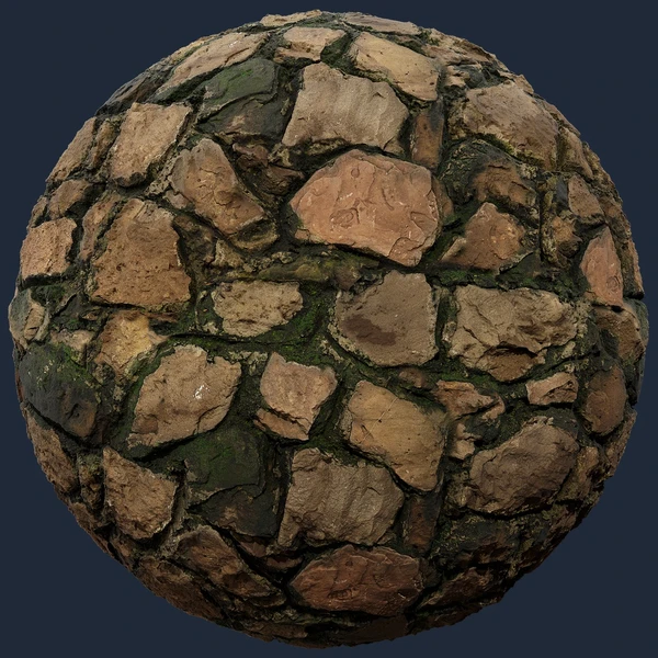Mossy Stone Wall – Free Stone Wall PBR Texture
