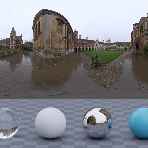 Cambridge - HDRI map - from Poly Haven