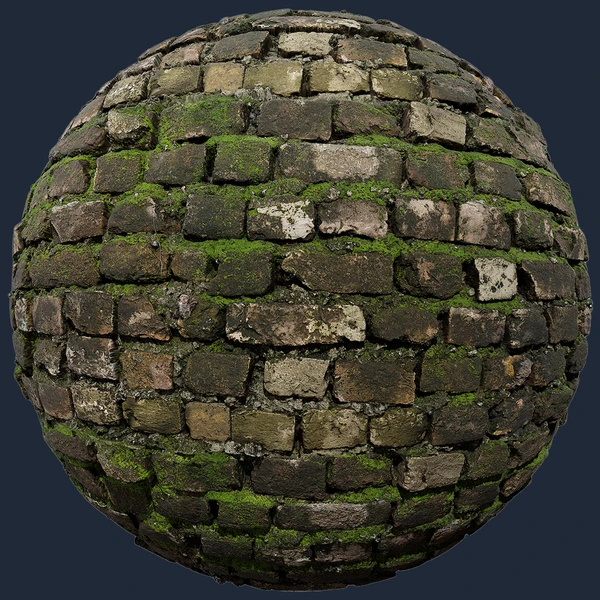 Moss Covered Brick Wall