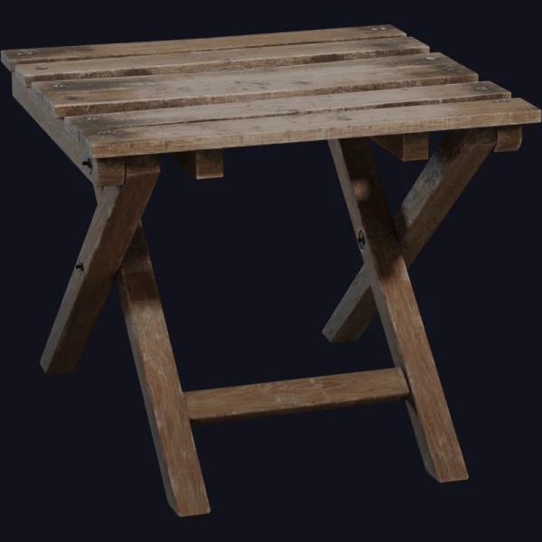 Folding Wooden Stool - 3D Models - 3D model - from Poly Haven