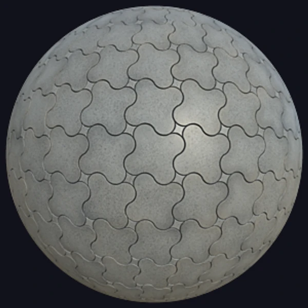 Fidget Shaped Grey Pavement Tiles (Tiles 0118)
