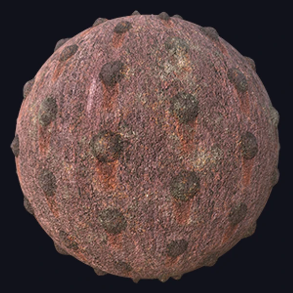 Rusty Metal Plate Texture with Round Cap Nails (Metal 0013)