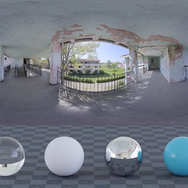 Old Apartments Walkway - HDRI map - from Poly Haven