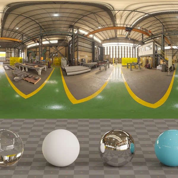 Industrial Workshop Foundry - HDRI map - from Poly Haven