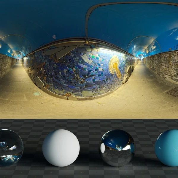 Mosaic Tunnel - HDRI map - from Poly Haven