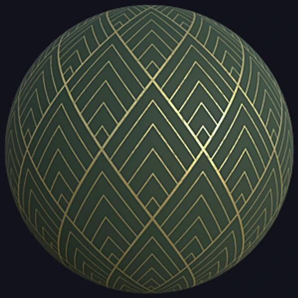 Green Wallpaper with Shiny Diamond Golden Pattern (Paper 0033)