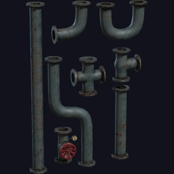 Modular Industrial Pipes 01 - 3D Models - 3D model - from Poly Haven