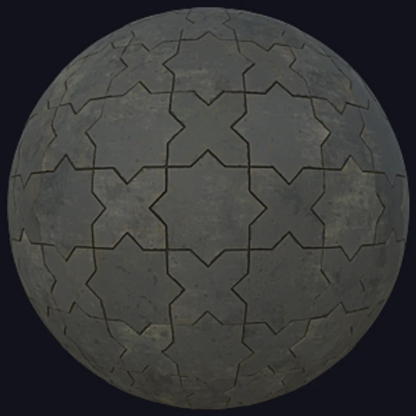 Antique Black Clay Flooring Tile Texture (Tiles 0089)