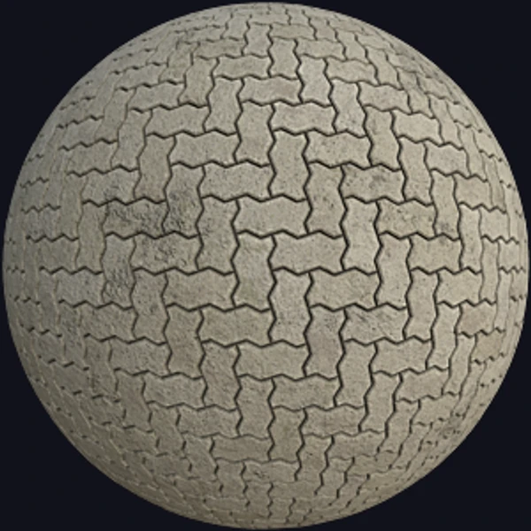 Dirty Zigzag Unipaver Bricks in Herringbone (Tiles 0082)