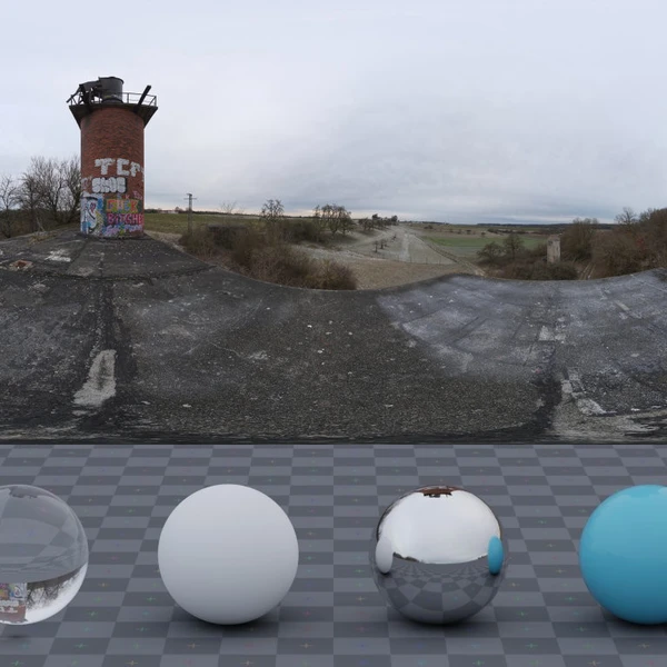 Rural Graffiti Tower - HDRI map - from Poly Haven