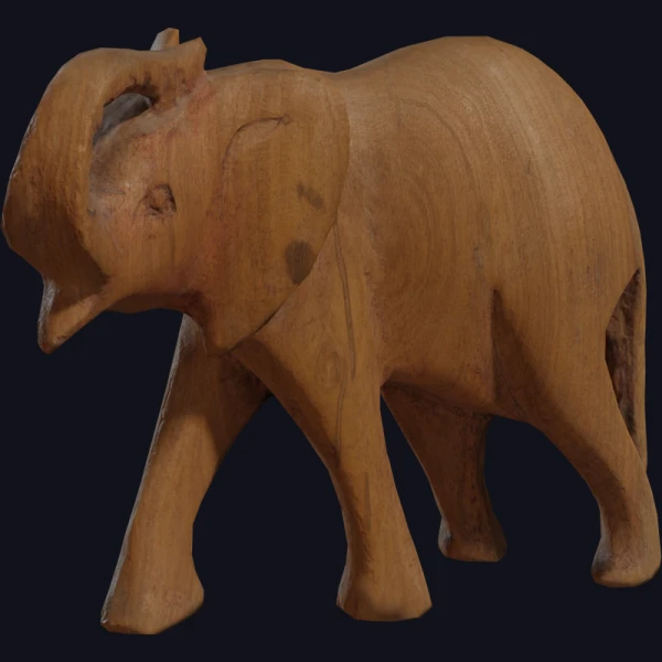 Carved Wooden Elephant - 3D Models - 3D model - from Poly Haven