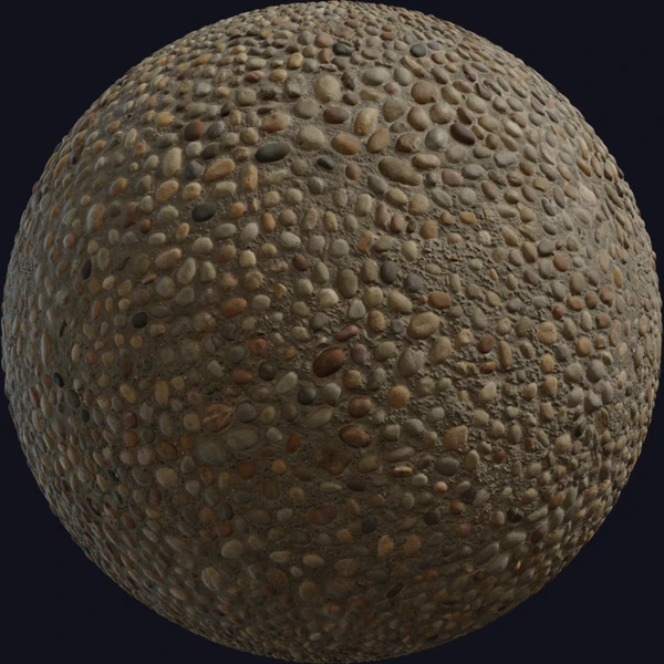 Rock Embedded Concrete - Floor - PBR texture - from Poly Haven