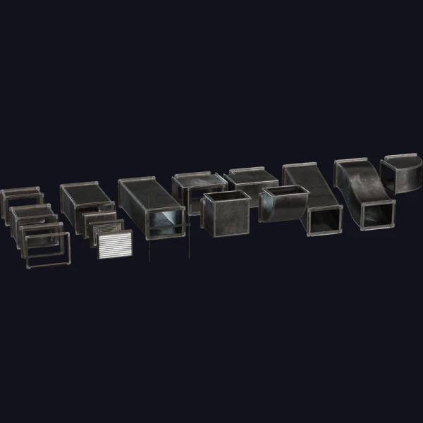 Modular Airduct Rectangular 01 - 3D Models - 3D model - from Poly Haven