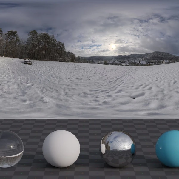 Snowy Hillside - HDRI map - from Poly Haven