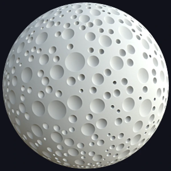 White Concrete Wall with Numerous Concave Circles (Concrete 0028)