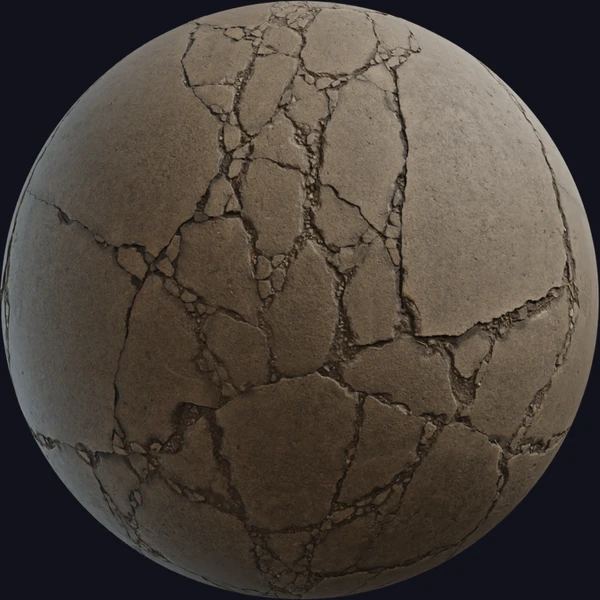 Cracked Concrete - wall - PBR texture - from Poly Haven