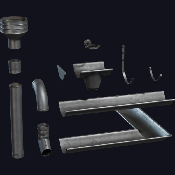 Modular Metal Gutter - 3D Models - 3D model - from Poly Haven