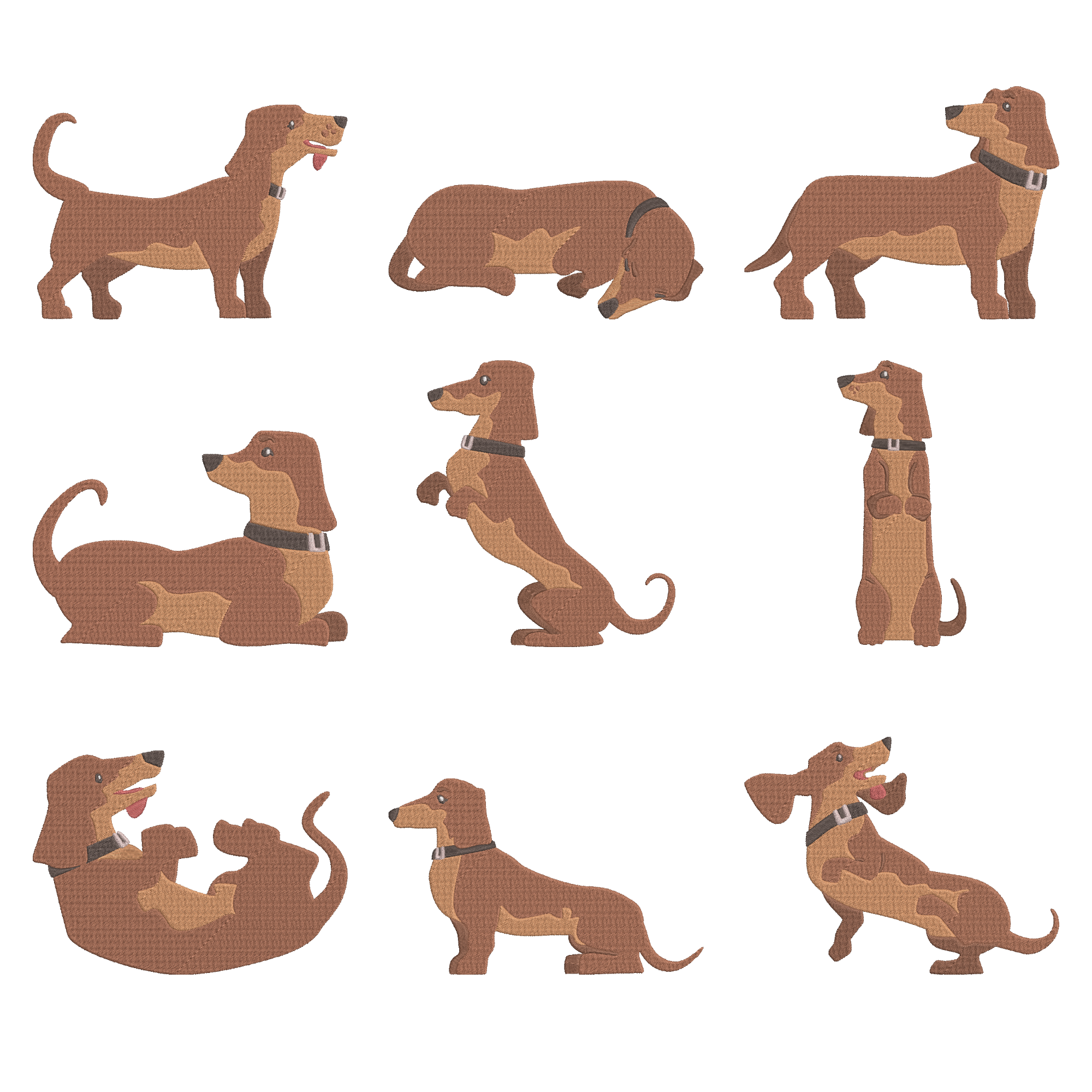 Dachshund Dog Machine Embroidery Design Bundle | Cute Doxie Files