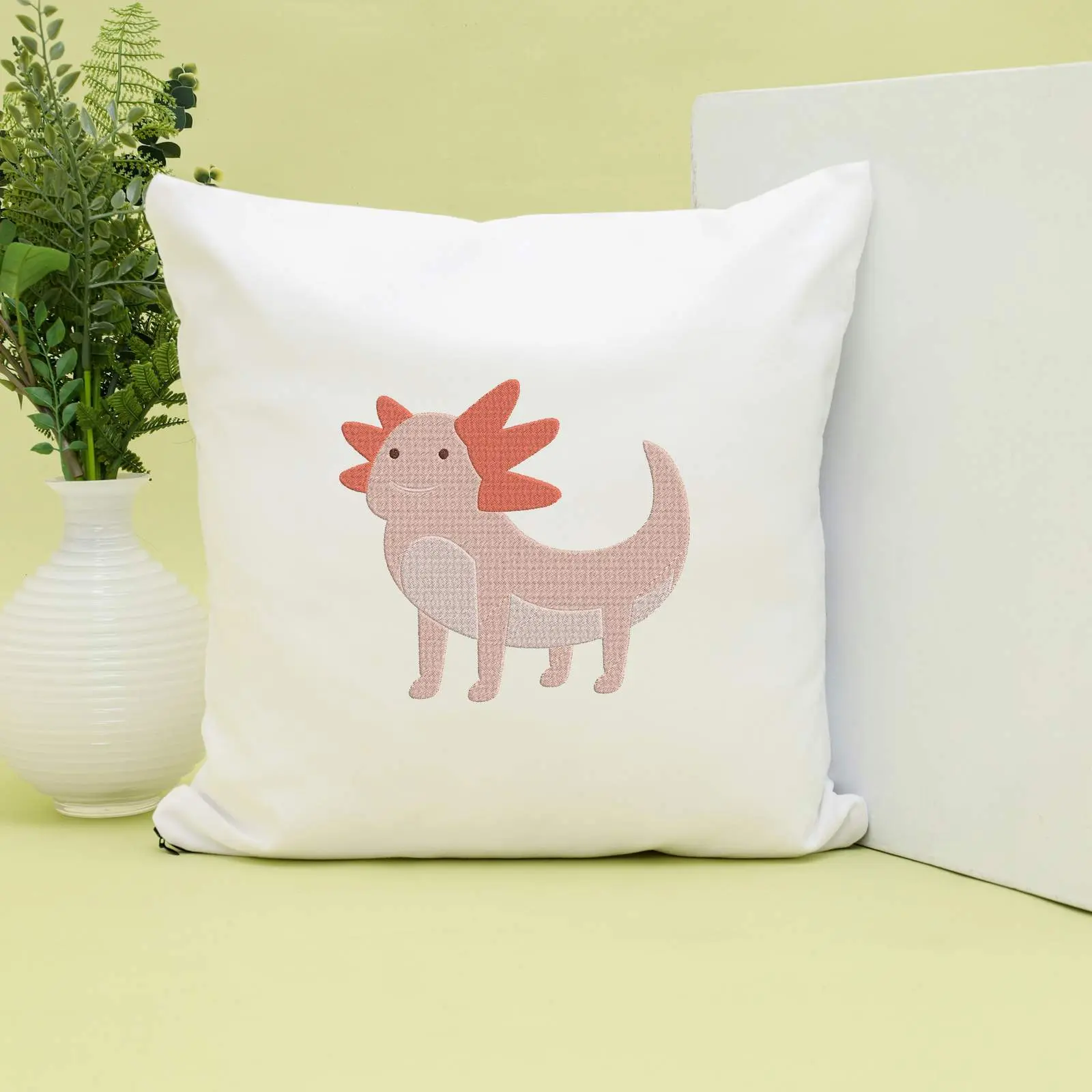 Cute Axolotl Machine Embroidery Design Bundle | Kawaii Animal Files thumbnail 4