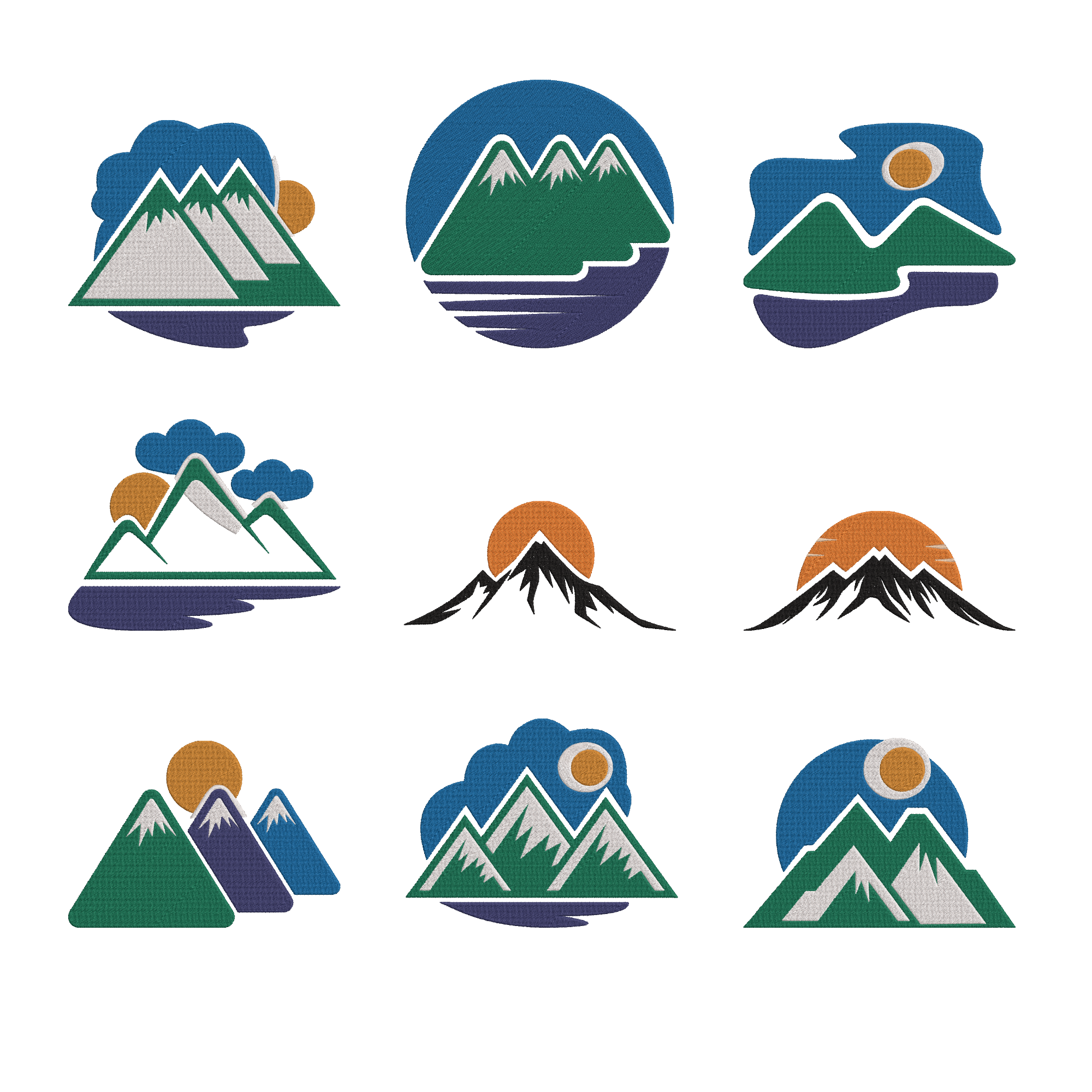 Mountain Machine Embroidery Design Bundle | Nature Patch Files