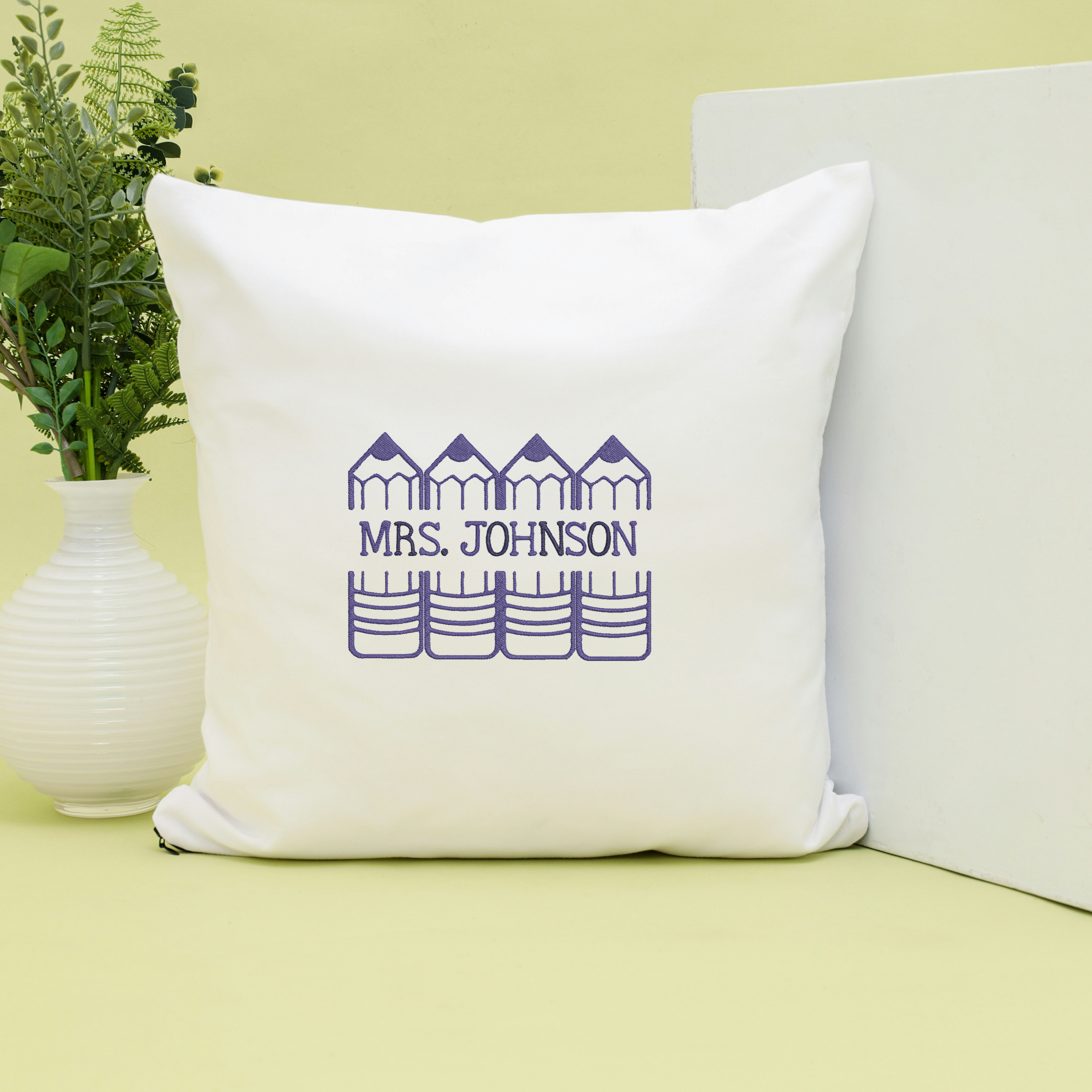 Teacher Embroidery Bundle, Back to School Embroidery Designs, Apple Pencil Crayon Frame Files, 9 Design, Instant Download thumbnail 5
