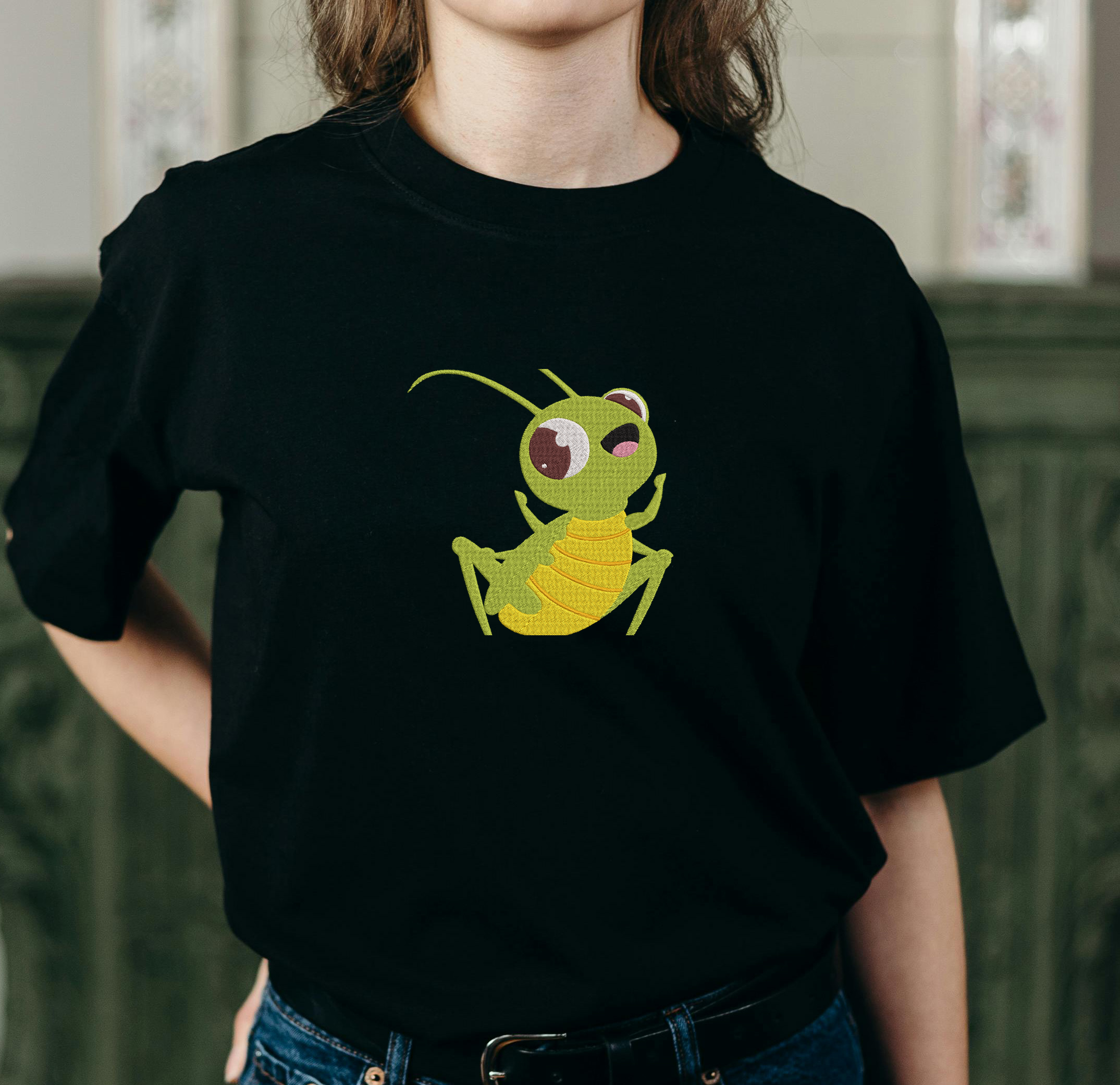 Grasshopper Embroidery Bundle, Cute Insect Machine Embroidery Files, 9 Designs, Instant Download thumbnail 6