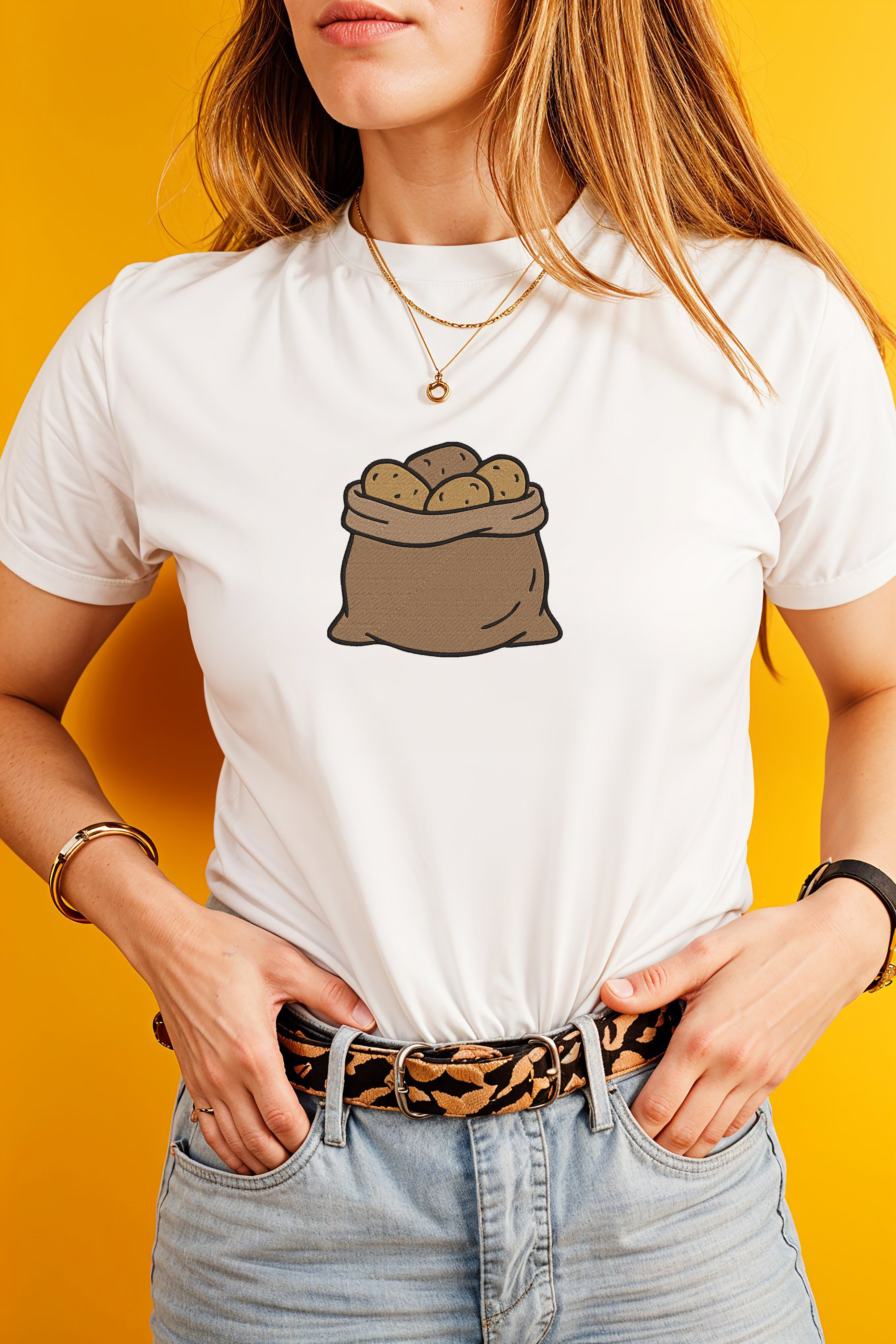 Potato Embroidery Bundle, Cute Potato Vegetable Machine Embroidery Design Files, French Fries Kitchen Food Embroidery, Instant Download thumbnail 2